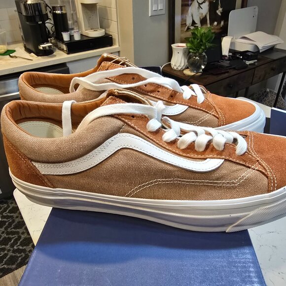 VANS LX Premium Old Skool 36 WASHED BROWN 2025 Men's Skateboarding Shoes 10 NEW - Picture 1 of 15